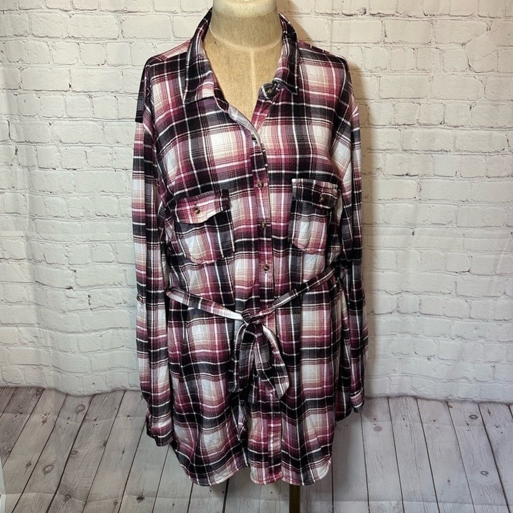 Eden & Olivia Plaid Shirt Dress Grunge Western Plus Size 4x
